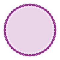 Simple Decorative Purple Lace Circle Blank Plain Sticker Label Background Design vector