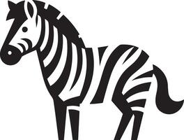 Cartoon Zebra standing illustration. vector