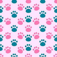 pink cat paw Seamless Pattern vector
