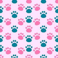pink cat paw Seamless Pattern vector