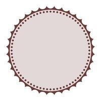Elegant Dark Brown Round Detailed Packaging Classic Blank Sticker Badge Plain Background Design vector