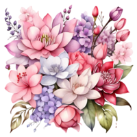 Beautiful and elegant flower bouquet on transparent background png