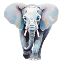 Watercolor elephant animal wildlife illustration. Ai-Generated png