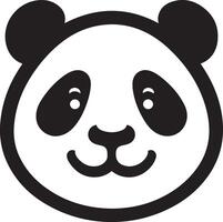 gigante panda dibujos animados cara ilustración. vector