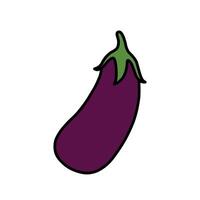 flat eggplant illustration vector