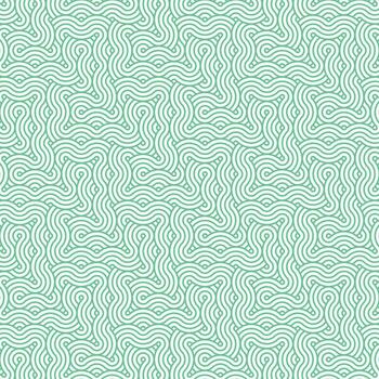 Green abstract geometric japanese overlapping circles lines and waves pattern vector