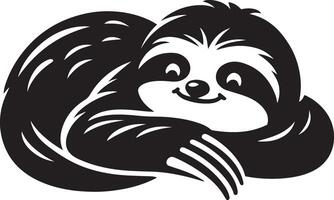 Lazy sloth silhouette illustration. vector