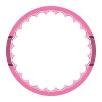 Simple Pink Ornamental Round Sticker Plain Label Blank Background Seal Design vector