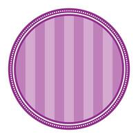 Striped Purple Circular Elegance Plain Sticker Round Blank Label vector