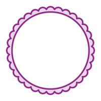 Simple Purple Circular Blank Background With Scallop Frame Border Ornament vector