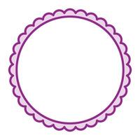 Simple Purple Circular Blank Background With Scallop Frame Border Ornament vector