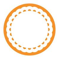 sencillo geométrico naranja circulo marco frontera diseño decorado con negrita guisado al gratén cordón borde vector