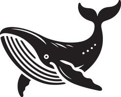 jorobado ballena silueta ilustración. vector