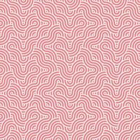 Seamless abstract geometric pink japanese overlapping circles lines and waves pattern vector
