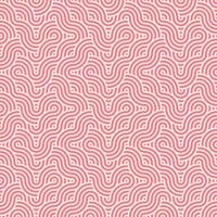 Seamless abstract geometric pink japanese overlapping circles lines and waves pattern vector