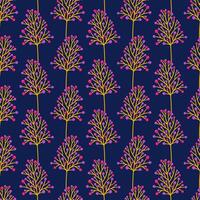 Twigs with berries, seamless pattern. Decorative herbs on a dark blue background. Summer botanical illustration. Spring meadow print, wild plants fabric vector