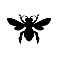 abeja silueta conjunto colección aislado negro en blanco antecedentes ilustración. dibujo para miel productos, paquete, diseño. vector