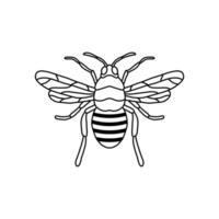 abeja contorno negro icono. clipart imagen aislado en blanco antecedentes. gráfico ilustración de insecto silueta dibujo para miel productos, paquete, diseño. vector