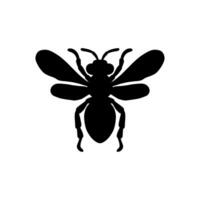 abeja silueta conjunto colección aislado negro en blanco antecedentes ilustración. dibujo para miel productos, paquete, diseño. vector