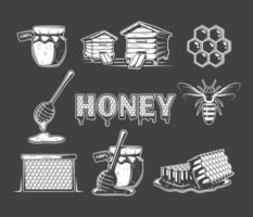 Set of elements of the honey vector