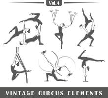 conjunto de elementos de el circo aislado en blanco antecedentes vector