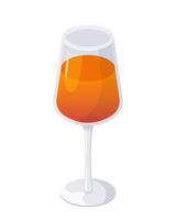 Orange cocktail. Aperol Spritz cocktail or orange juice in a glass. illustration in flat cartoon style. vector