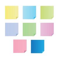 Sticky notes set of 8 notes in multiple colors vector