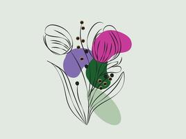 elementos decorativos florales dibujados a mano vector