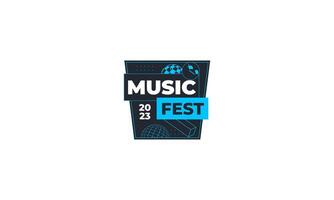 música festival ilustración logo diseño vector