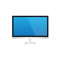 Clip art of monitor lcd with silver frame vector