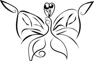 hand drawn butterfly outline pack vector