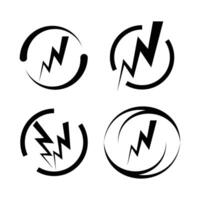 lightning bolt icons vector