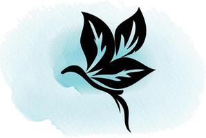 a butterfly drawing with a blue background with a butterfly on it vector