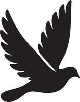 volador paloma silueta Paloma negro icono en blanco antecedentes vector