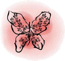 linear flat butterfly outline collection vector