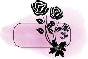 realistic hand drawn flowers with blank banner vector