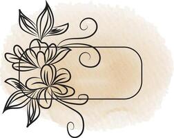 realistic hand drawn flowers with blank banner vector