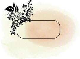 realistic hand drawn flowers with blank banner vector