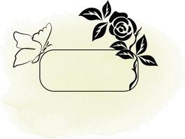 realistic hand drawn flowers with blank banner vector