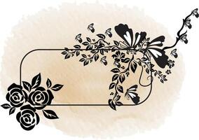 realistic hand drawn flowers with blank banner vector