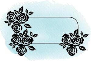 realistic hand drawn flowers with blank banner vector