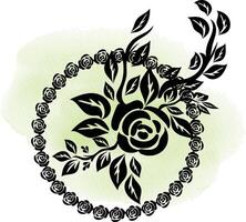 realistic hand drawn flowers with blank banner vector