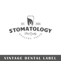 dental etiqueta aislado en blanco antecedentes vector