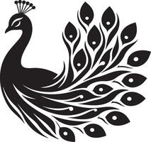 Beauty peacock silhouette illustration. vector