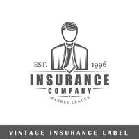 Insurance label isolated on white background vector