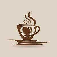 café taza o té taza ilustración arte, adecuado para café tienda logo, café logo, silueta, icono, sitio web, aplicación, impresión diseño, pegatina, etiqueta. editable vector