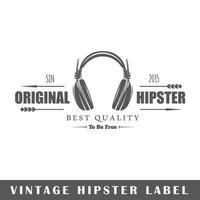 Hipster label isolated on white background vector