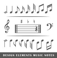 Vintage music notes vector