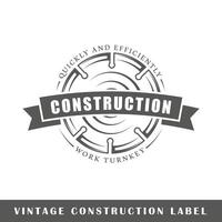 Construction label isolated on white background vector