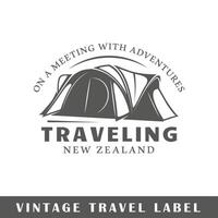 Travel label isolated on white background vector